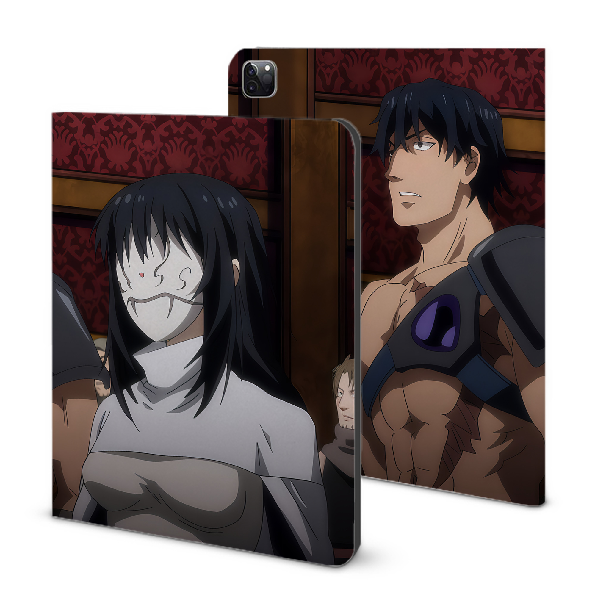 （画像用） 転スラ Regarding Reincarnated to Slime IPad ケース ブック型 PUレザー TPU 耐衝撃 軽量 薄型 ペン収納なし 全面保護 IPad 各モデル対応